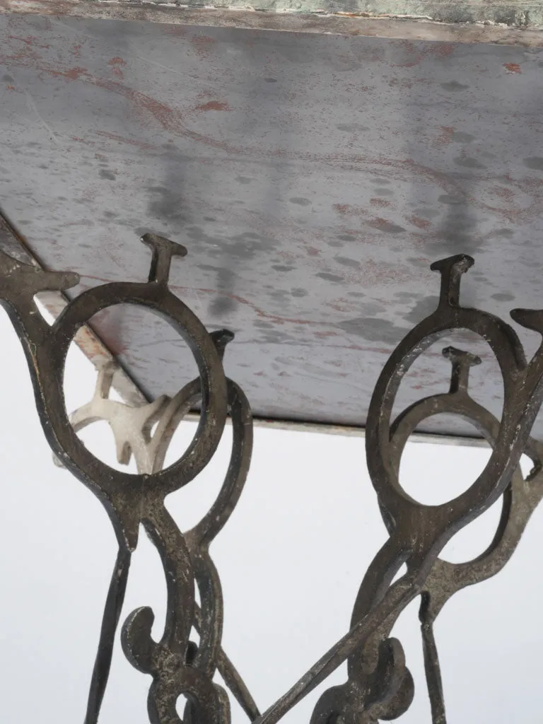 Unique Artisan French Iron Side Table with Marble Top 31½"