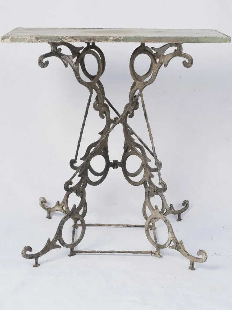 Unique Artisan French Iron Side Table with Marble Top 31½"