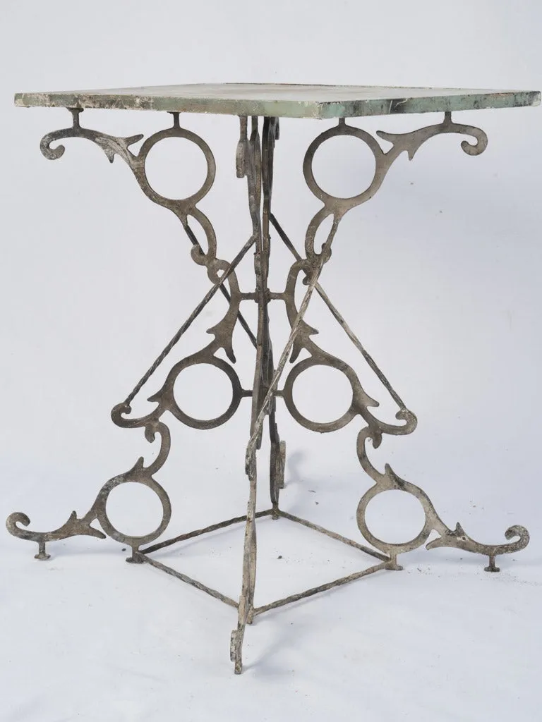 Unique Artisan French Iron Side Table with Marble Top 31½"