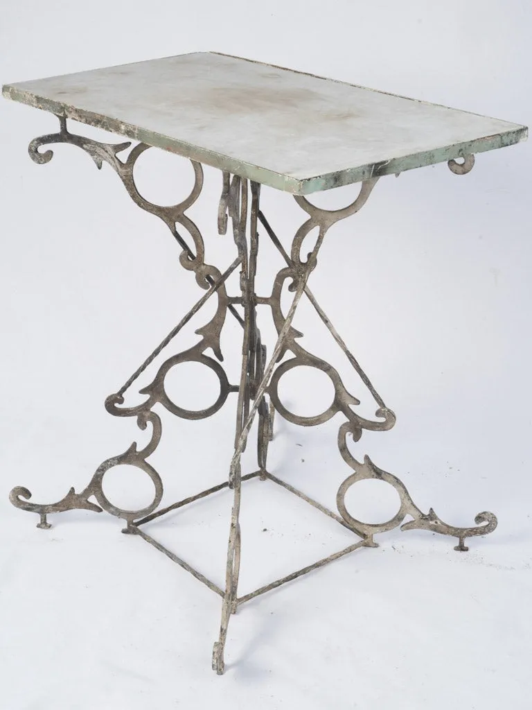 Unique Artisan French Iron Side Table with Marble Top 31½"