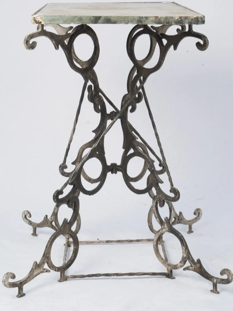 Unique Artisan French Iron Side Table with Marble Top 31½"