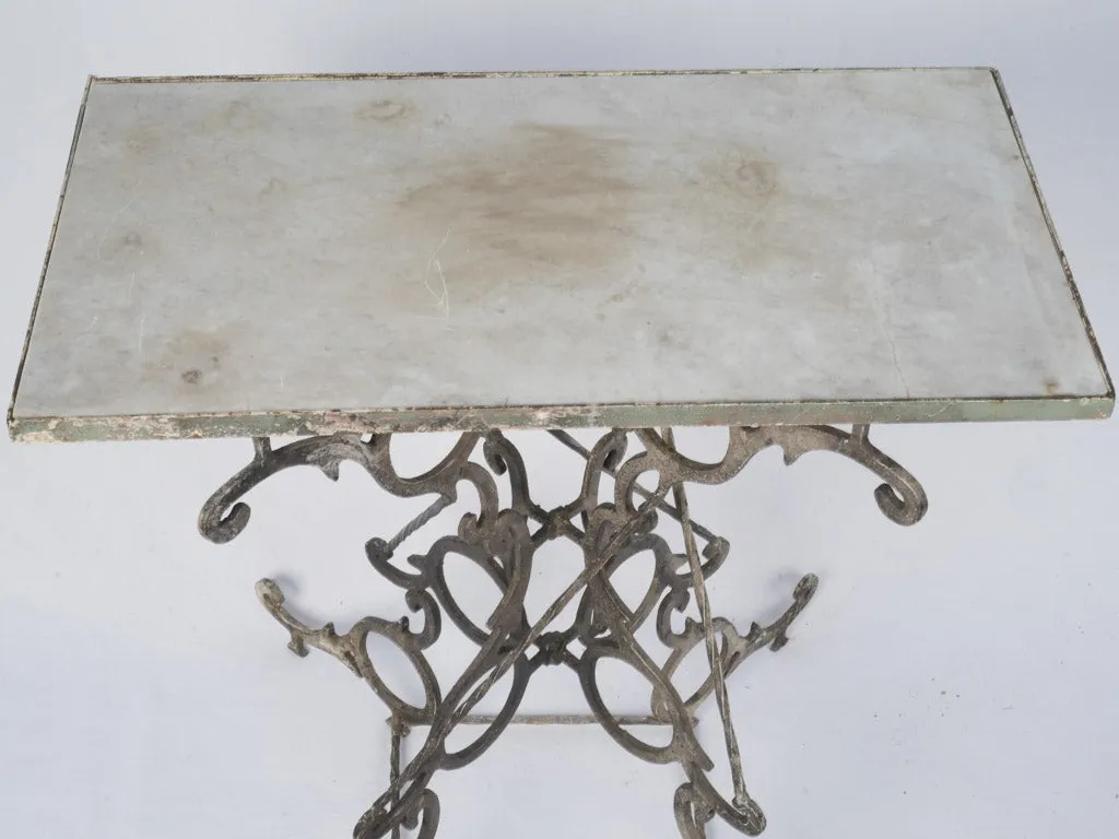 Unique Artisan French Iron Side Table with Marble Top 31½"