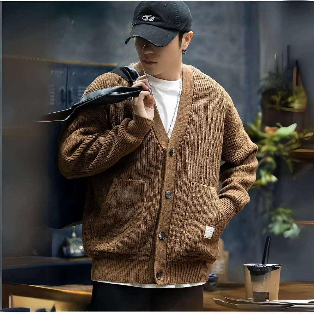 V-neck Sweater Casual Cardigan P1133