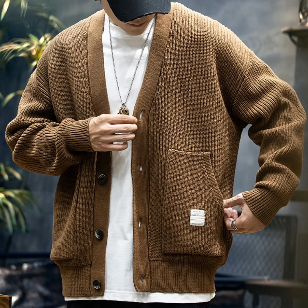 V-neck Sweater Casual Cardigan P1133