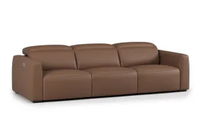 Valencia Carmen Leather Three Seats with Dual Recliner Sofa, Brown