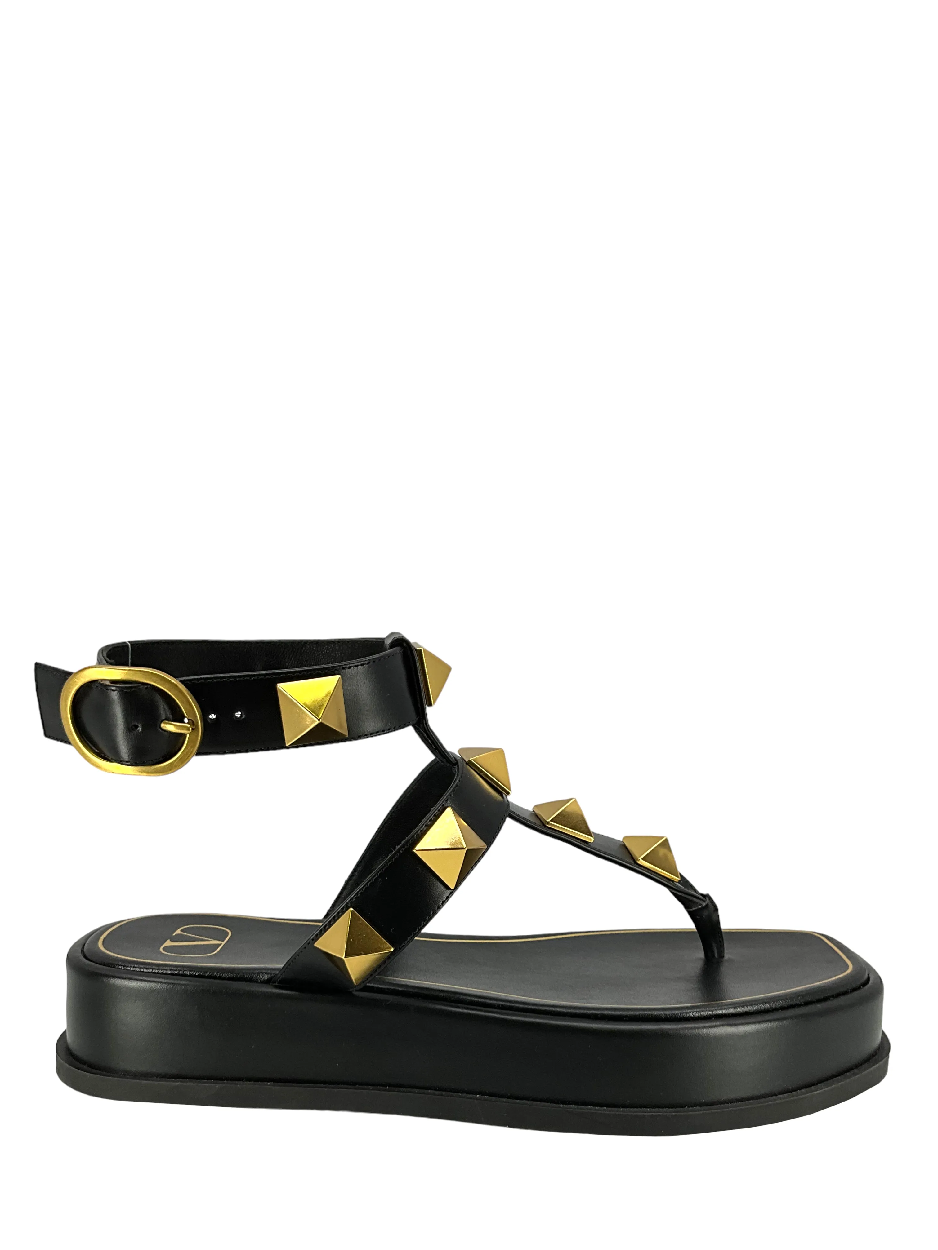 VALENTINO GARAVANI Roman Stud Leather Thong Sandals Size 11