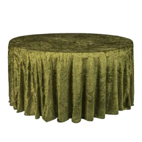 Velvet 120" Round Tablecloth - Olive Green
