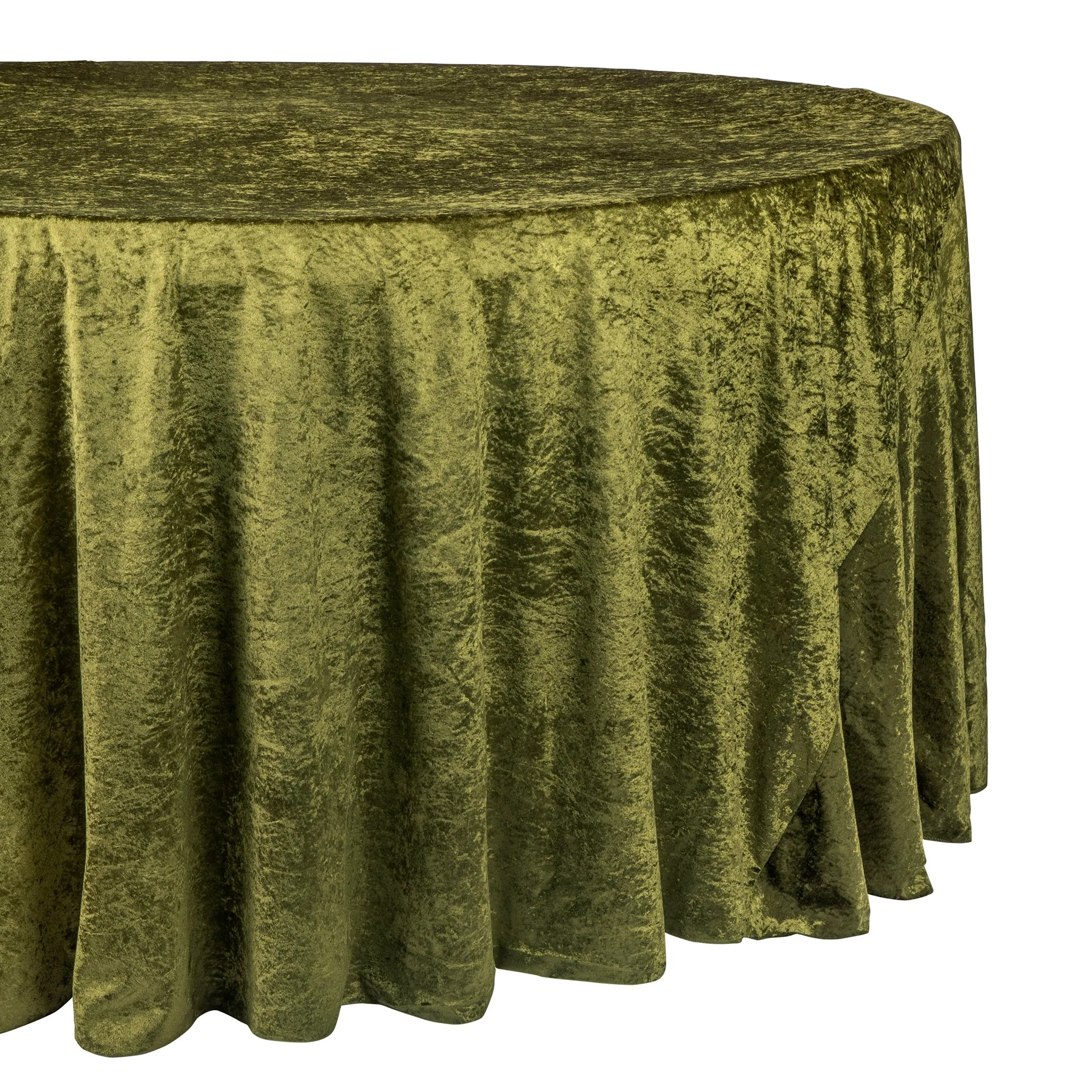 Velvet 120" Round Tablecloth - Olive Green