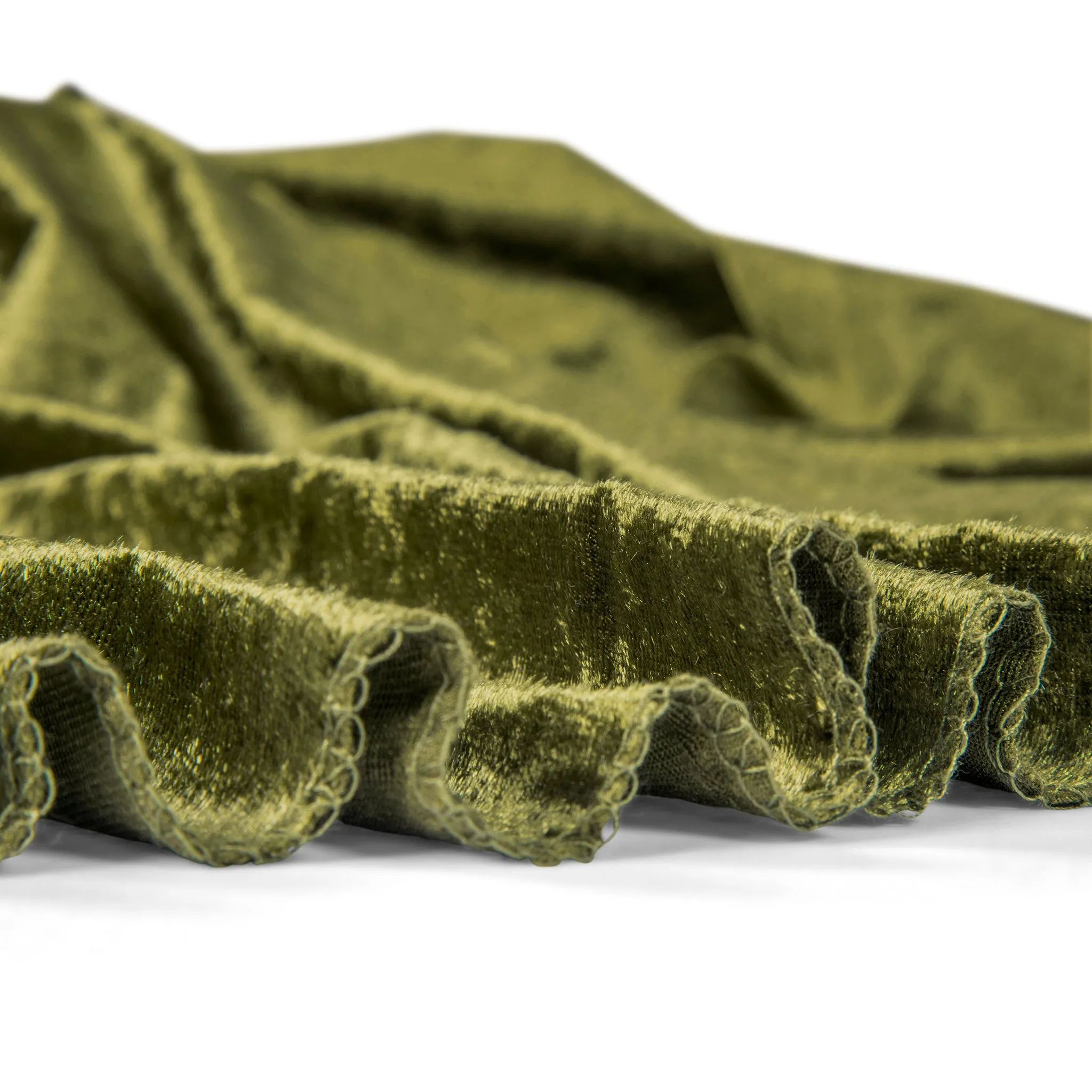 Velvet 120" Round Tablecloth - Olive Green