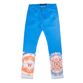 Vie Riche Baroque Print Denim Pants