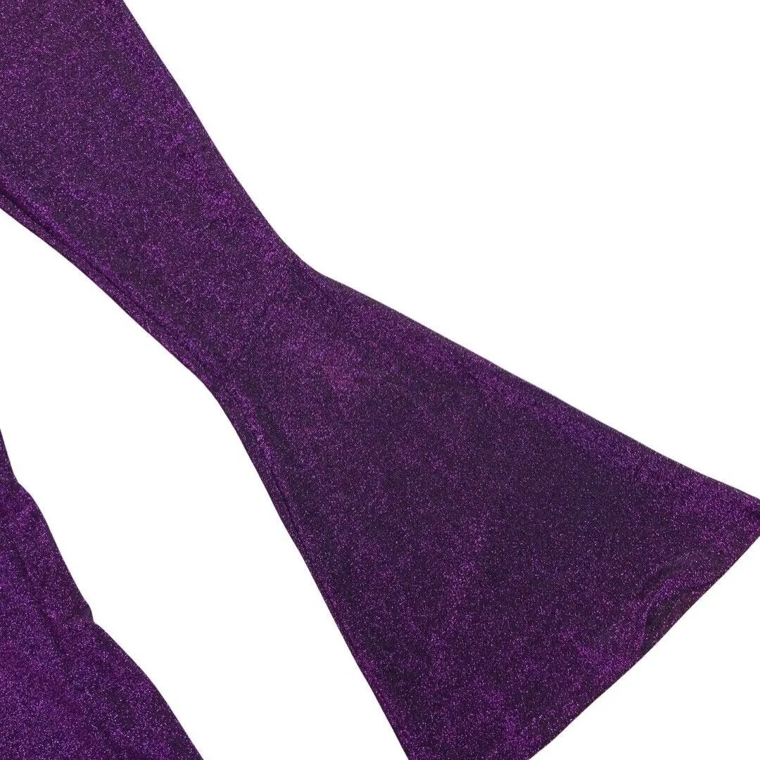 Vintage 90s Purple Sparkly Disco Flared Party Trousers 6 8 S