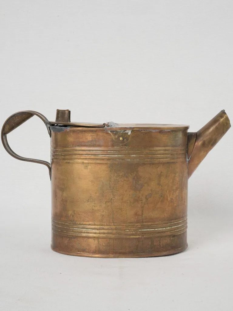 Vintage French Copper Watering Can - Oval