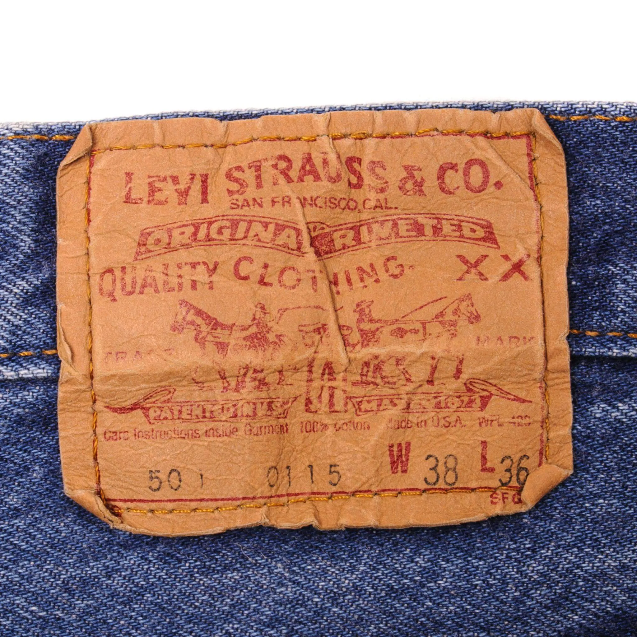 VINTAGE LEVIS 501 JEANS INDIGO SIZE W36 L35 MADE IN USA