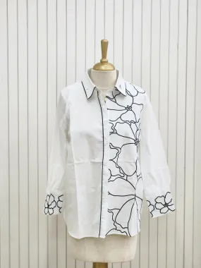 whites shirt with black threads work