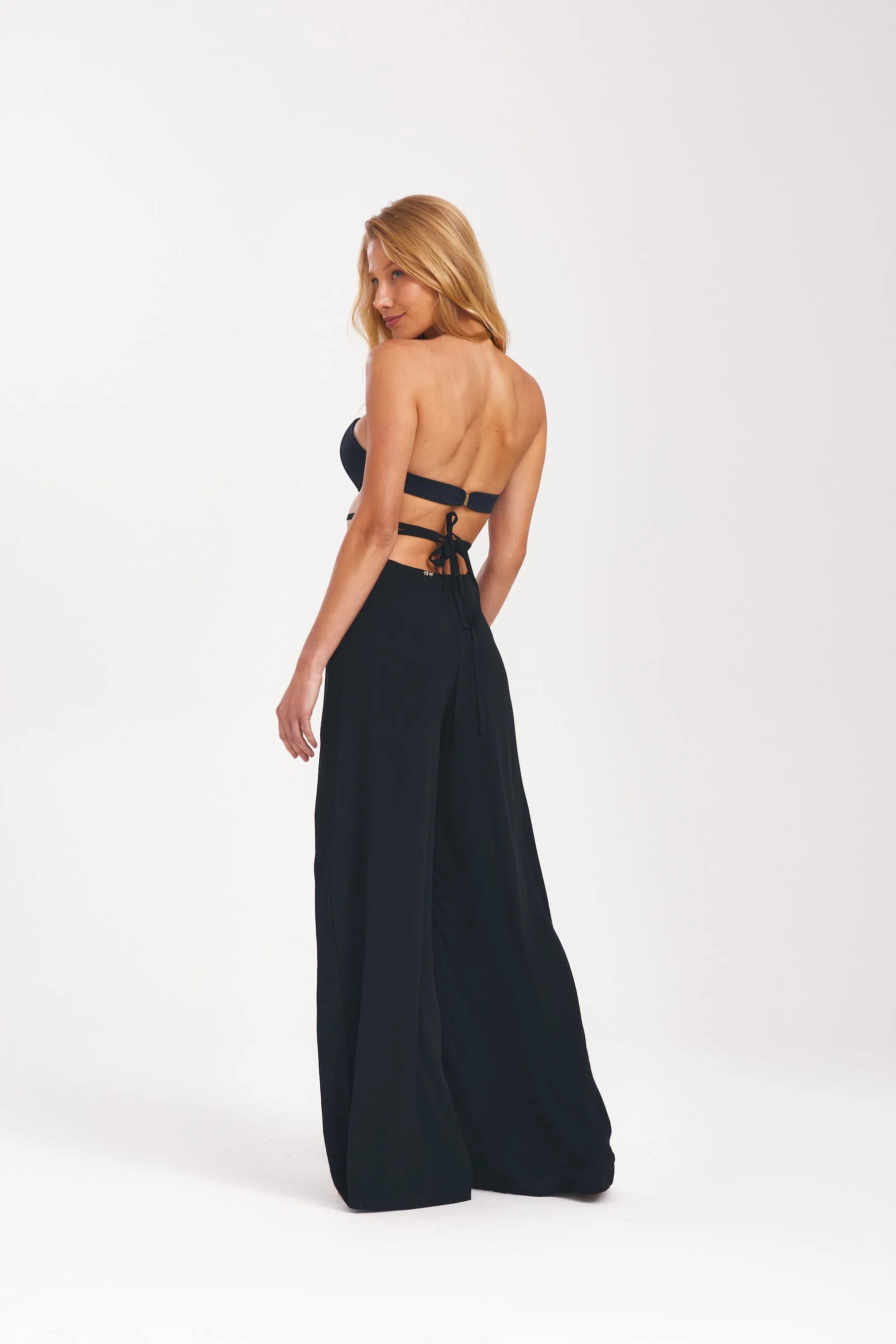 Wide Leg Beach Pants Black