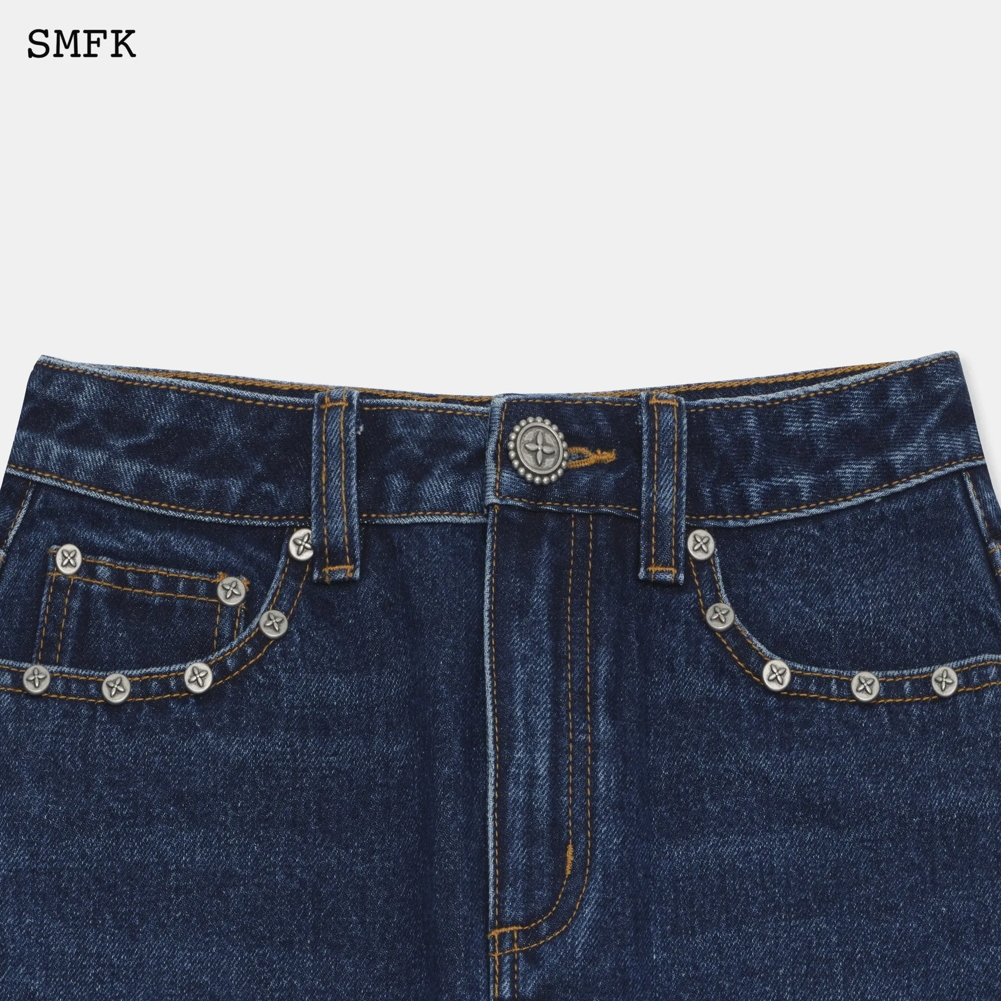 Wilderness Wandering Navy Jeans Short Skirt