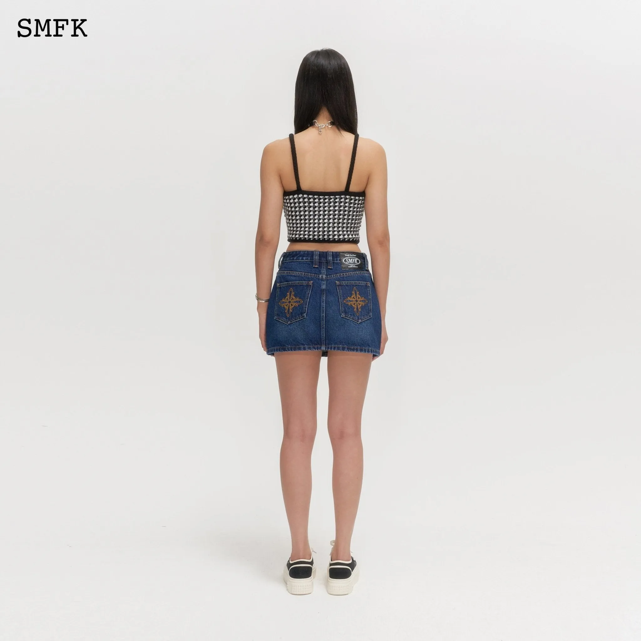 Wilderness Wandering Navy Jeans Short Skirt