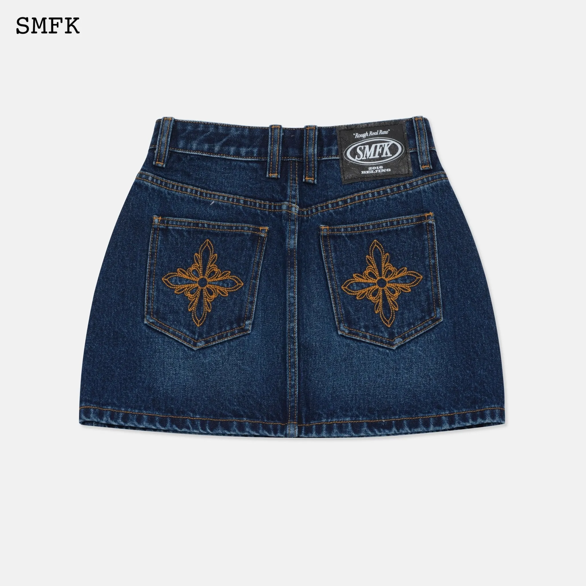 Wilderness Wandering Navy Jeans Short Skirt