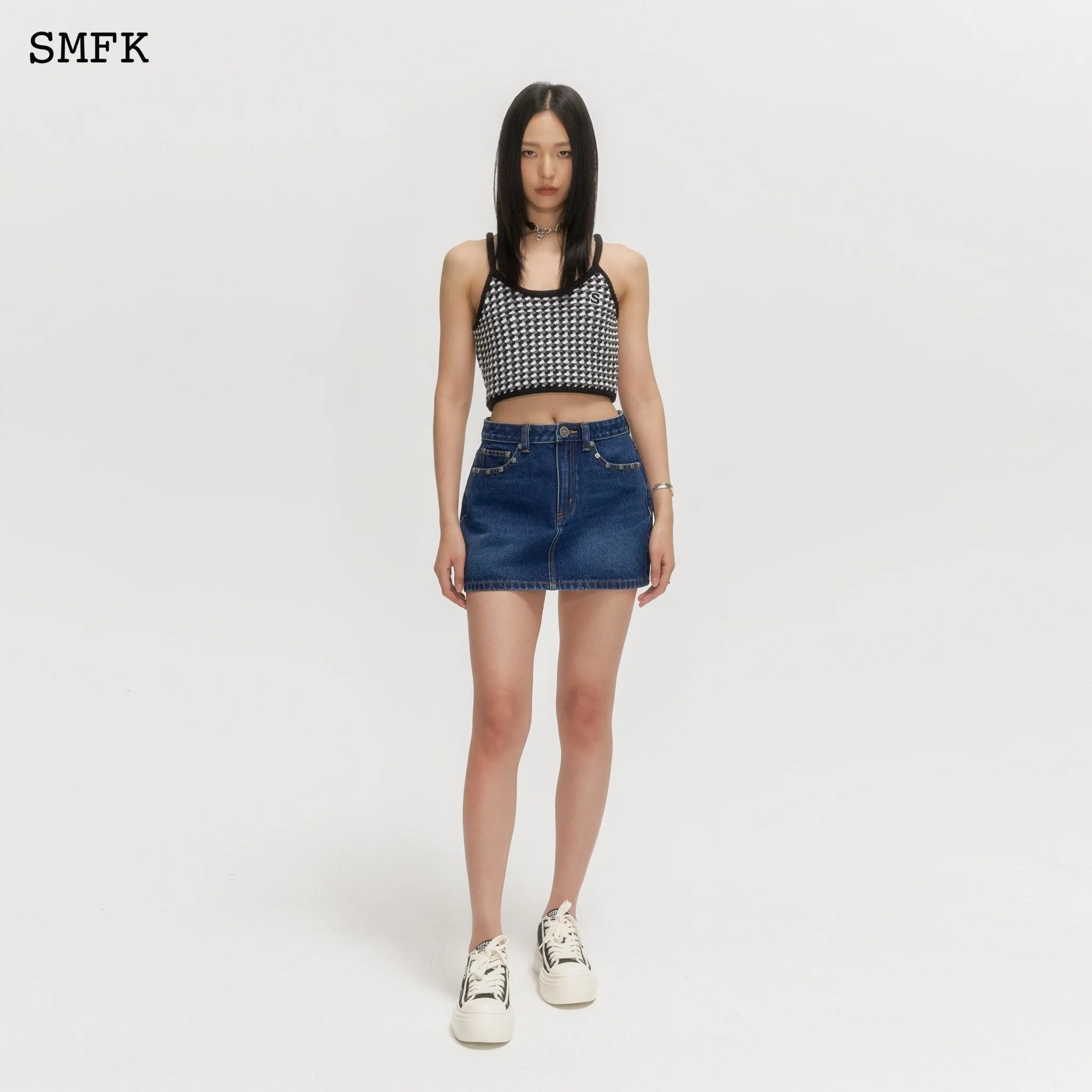 Wilderness Wandering Navy Jeans Short Skirt