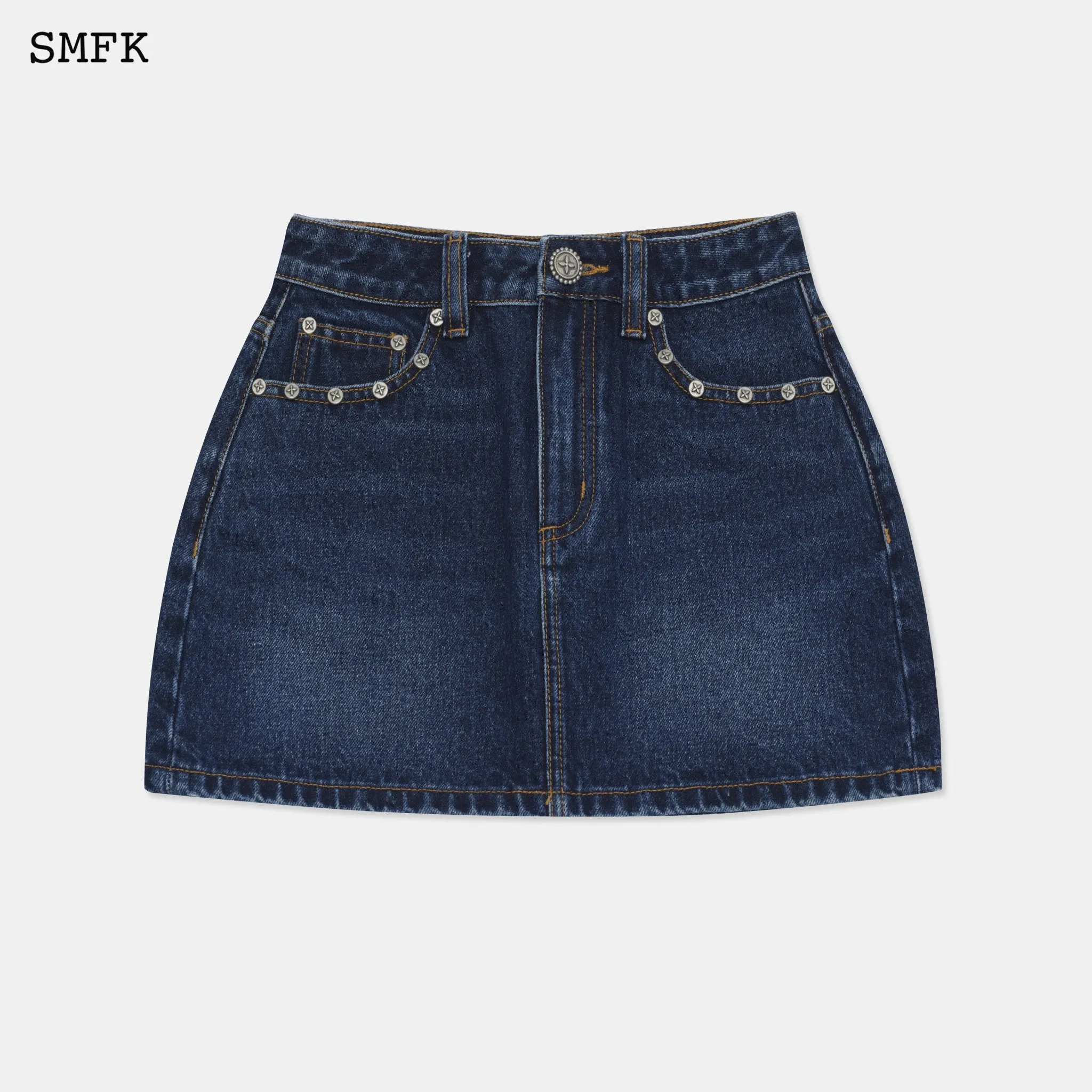 Wilderness Wandering Navy Jeans Short Skirt