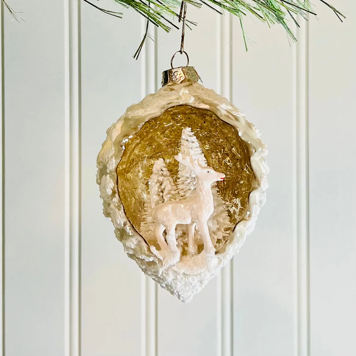 Winter Wonderland Deer Pinecone Indent Ornament