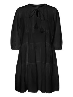 Women's Embroidered Detail Dress,Black