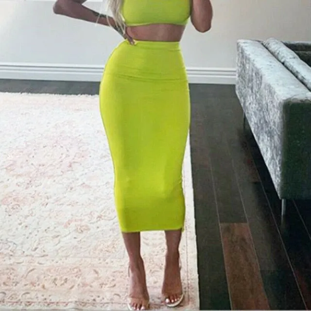 Womens Midi Pencil Skirt -Ladies - Tube Skirt Bodycon style