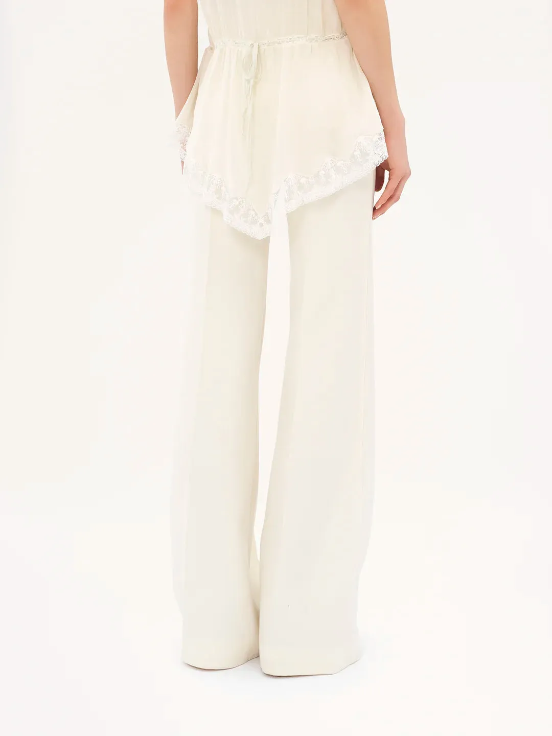 Wool Grain de Poudre High-Rise Flared Pants