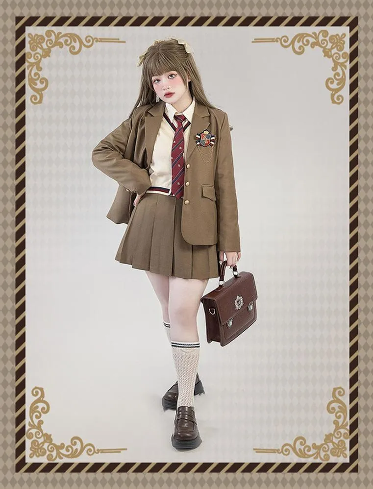 Yingtang~Plus Size Lolita JK Suit Royal College Vintage